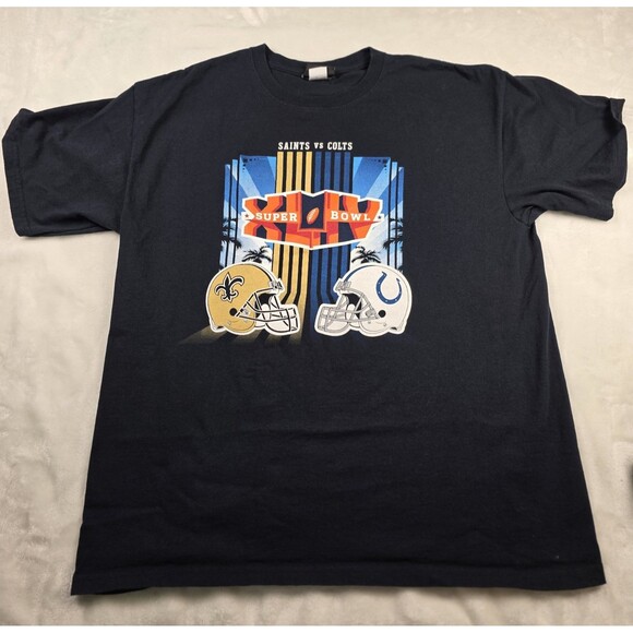 Reebok Super Bowl XLIV  Saints Vs Colts Men's Size Medium Short Sleeve‎ Shirt - Picture 2 of 8